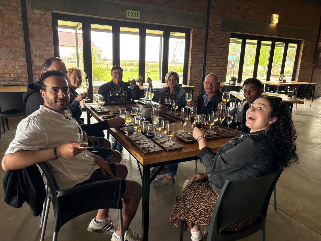Harry Juries and clients enjoying a Winelands dinner