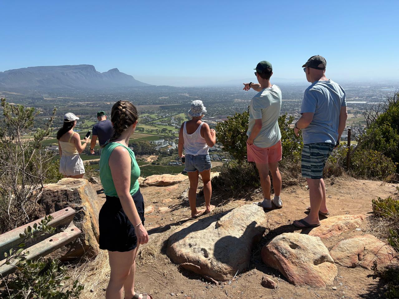 Group of clients taking in the view on an i-Drive hiking tour