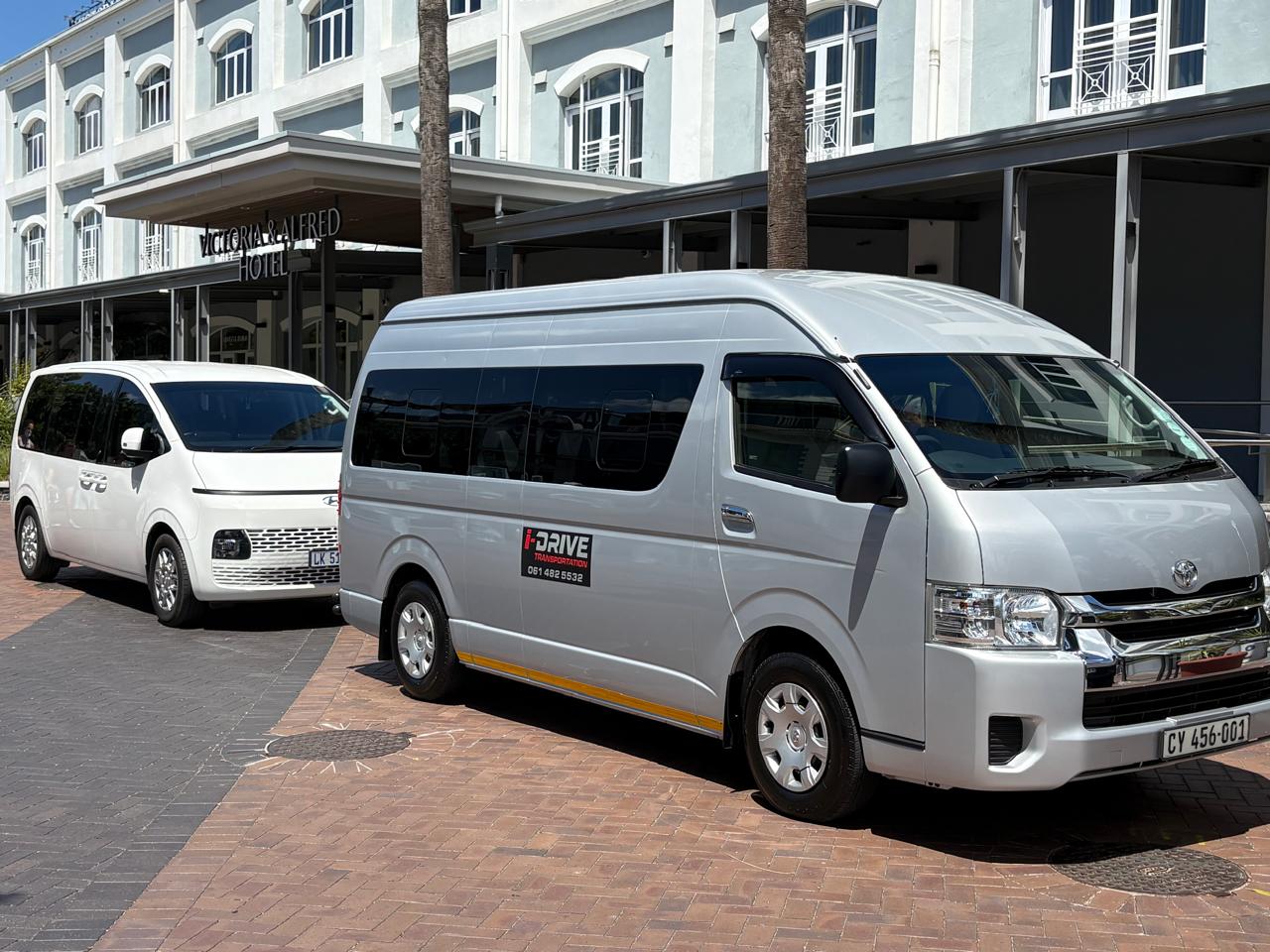 i-Drive fleet vehicles lined up and ready for a group booking