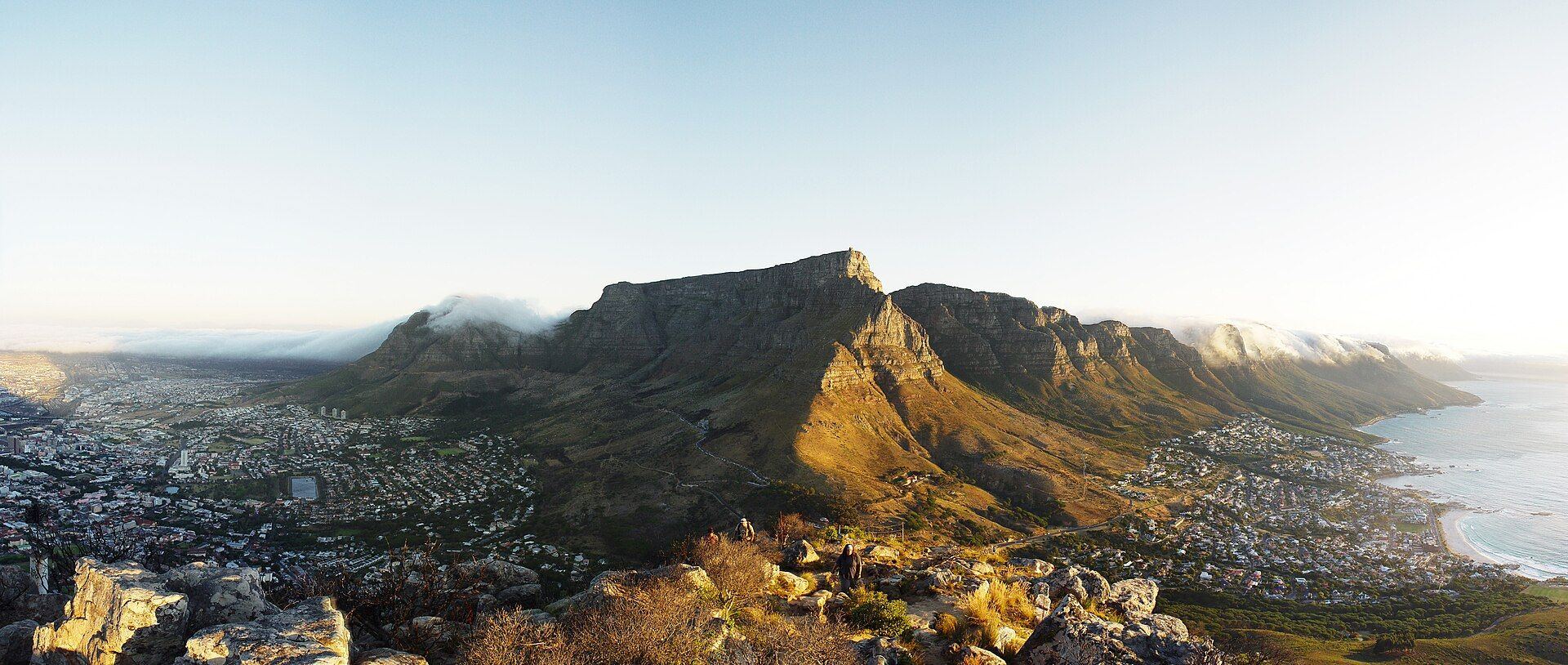 Table Mountain viewed from a Cape Town hiking trail